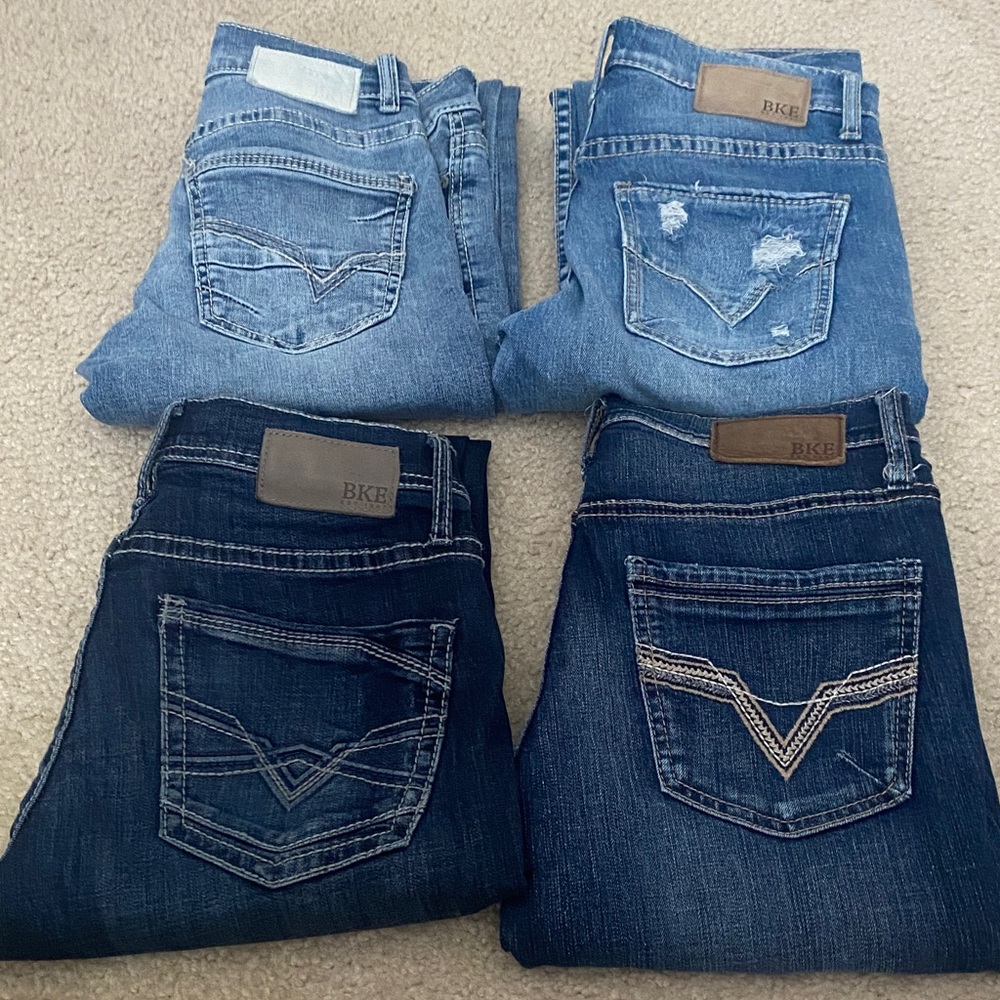 BKE Assorted Blue Denim Jeans Collection 4jeans NO Rips or Tears Like New Bundle